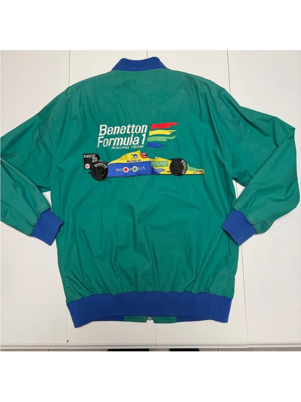 United Colors Of Benetton Teal Green Formula 1 Racing Bomber